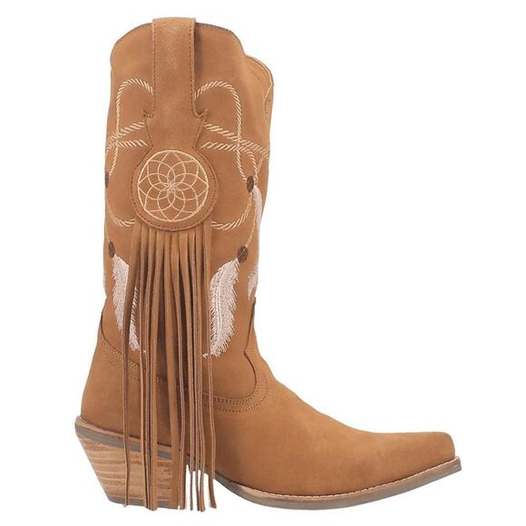 Dingo Women's Day Dream Fringe Embroidery Snip Toe Western Boot Size 9.5 Brown - Picture 1 of 7